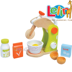 Lelin Toys Детски дървен миксер с продукти L40073
